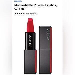 Shiseido New
ModernMatte Powder Lipstick, 0.14-oz. Color: Red 529 cocktail hour